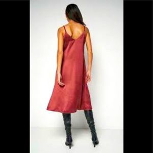 Nicole Miller pumpkin spice silky dress NWT